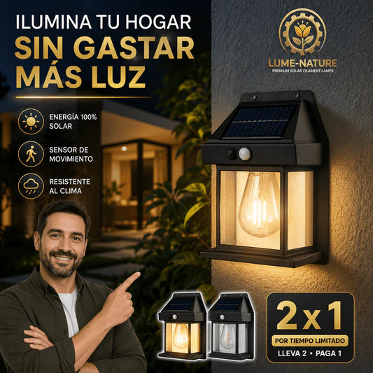 LUME-NATURE®: Filamento LED ámbar de 600 lúmenes, protección impermeable IP65 y cero cables. 2x1