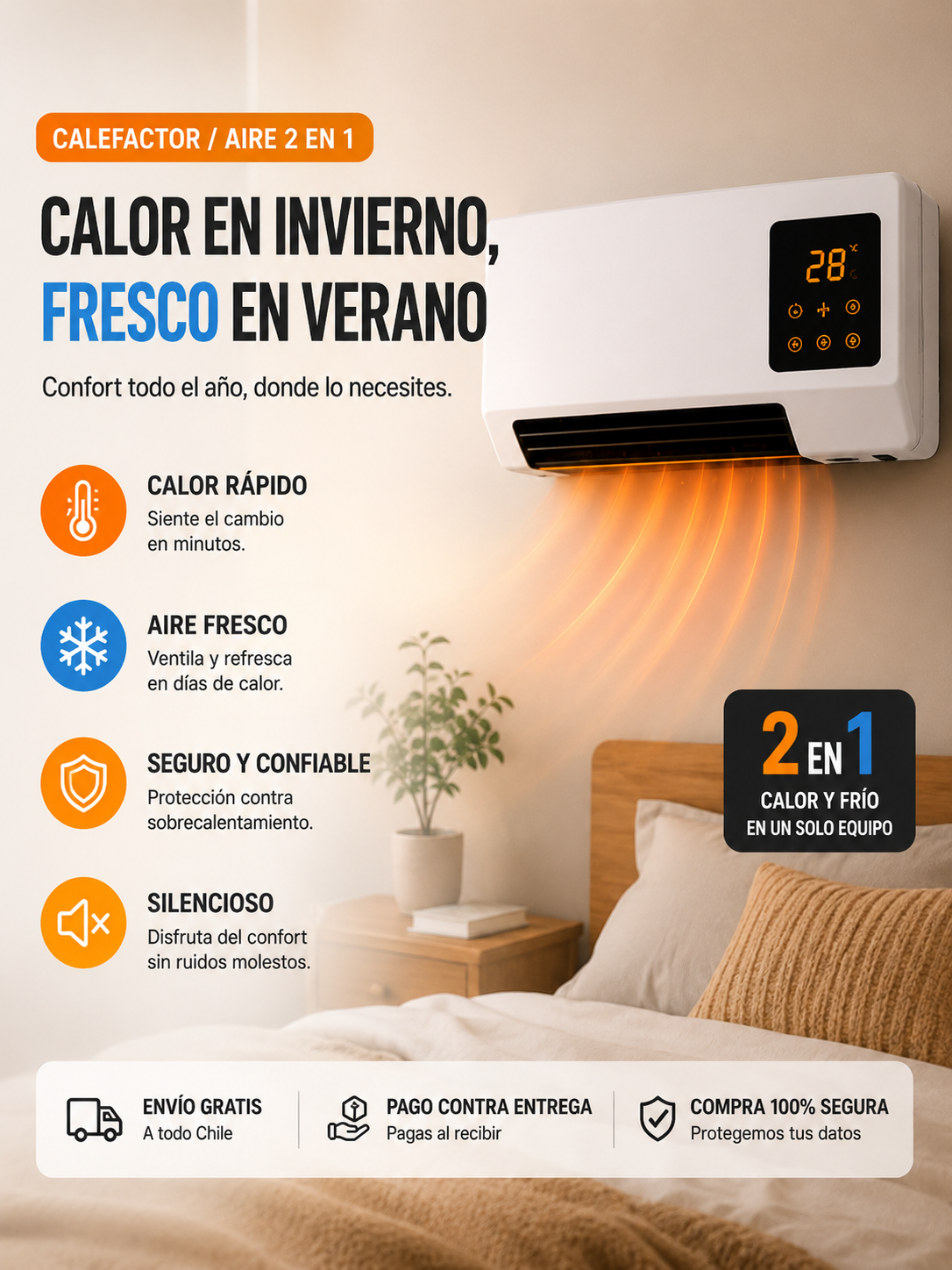 Aire Acondicionado 2 en 1 Frío y Calor