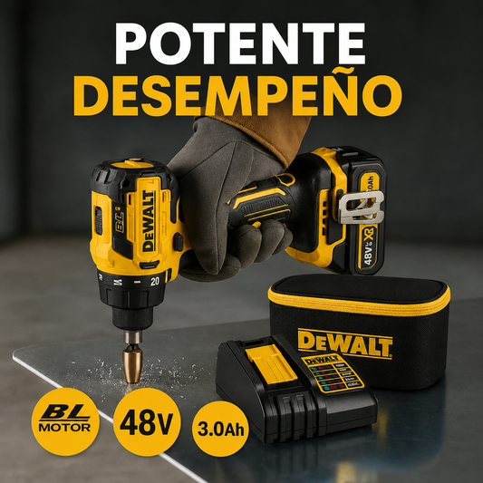 TALADRO INALÁMBRICO con PERCUTOR + 24 ACCESORIOS + 2 BATERIAS 48V