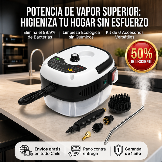 LIMPIADORA A VAPOR - Desinfección a Alta Presión - Elimina Grasa y Suciedad en Minutos